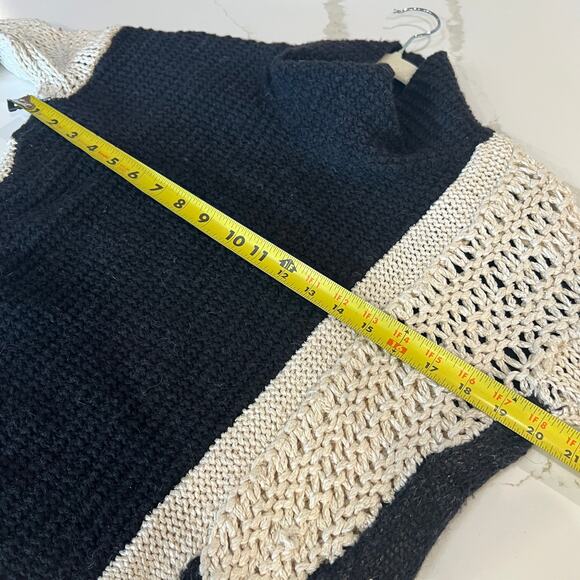 Helmut Lang silk wool alpaca blend turtleneck sweater black ivory small - Picture 6 of 9